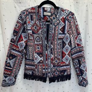Canda Premium Multicolor Patterned Women's Jacket